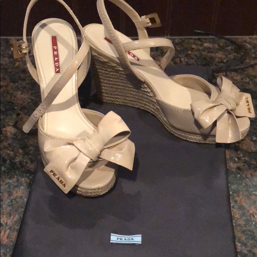 Authentic Prada Wedge Sandals in 7.5